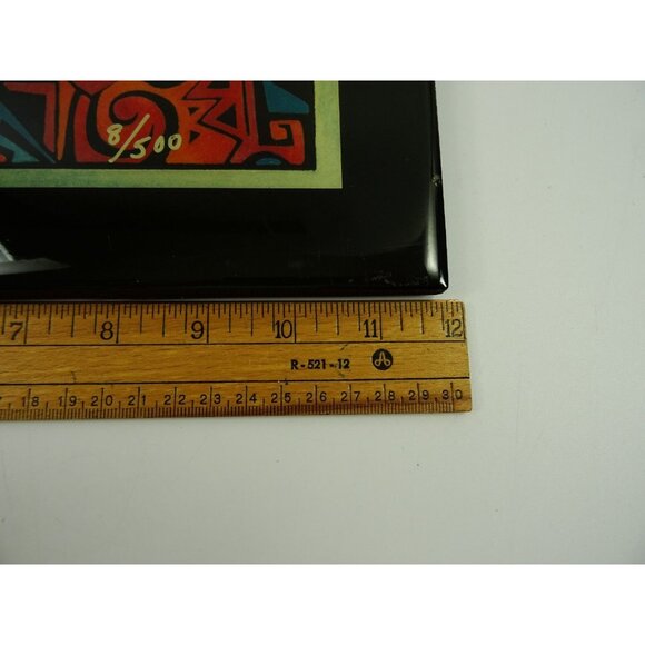 Gina Kuwamura Art Tiles Pair Singing Wind and Hopi Kachina Sunface 12x12in - Picture 12 of 13